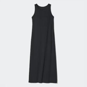 Uniqlo Sleeveless Ribbed Bra Dress Black Medium